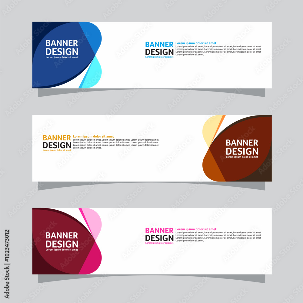 Canvas Prints vector set of landscape banner background design concept. colorful background business layout templa