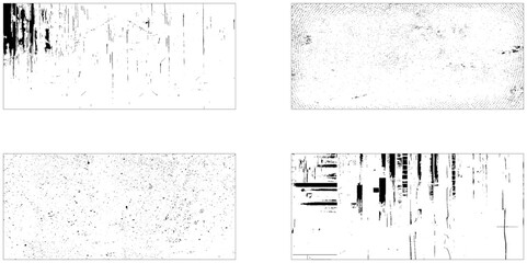 Set of fading wavy rectangular gradients. Black dotted texture element collection. 