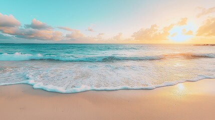 Obraz premium Serene Beach Scene with Gentle Pastel Sky