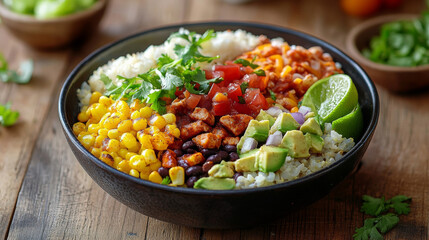 Burrito bowl with cauliflower rice 