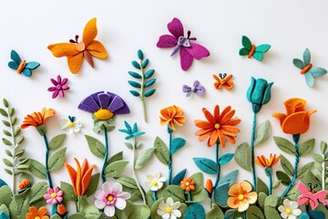 Photo of felt butterfly garden art pattern flower.