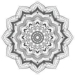 Mandala. Ethnic decorative element. Hand drawn backdrop. Islam, Arabic, Indian, ottoman motifs