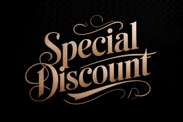 A black and gold sign that says Special Discount. The sign is ornate and has a vintage feel to it