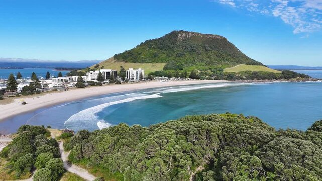 Aerial view of Mount Maunganui in New Zealand