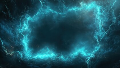 Obraz premium Abstract Blue Energy Frame with Dark Background