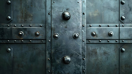 Fototapeta premium Dark Metallic Texture with Rivets 3d Illustration