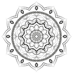 Elegant Ornamental Mandala Linear Art Background Design