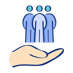 Team icon in lineal color style