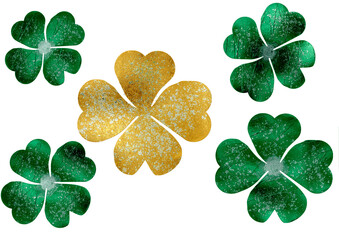 Four-leaf clover on a black background.