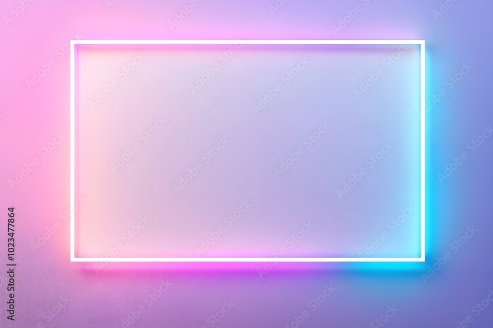 Poster minimalist abstract pastel glassmorphism rectangular frame with soft bubbles and glowing gradients