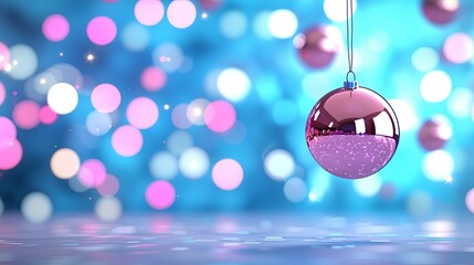 Colorful New Year's Eve Ball with Bokeh Background