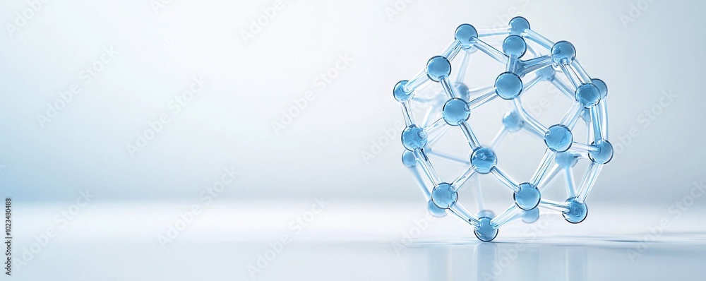 Poster futuristic precision molecular structure - detailed isolated micro-cells rendering for science and t
