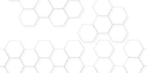 Abstract white background with hexagon and hexagonal background. Luxury white pattern with hexagons. abstract 3d hexagonal background with shadow. 3D futuristic abstract honeycomb mosaic background.