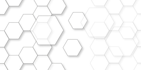 Abstract white background with hexagon and hexagonal background. Luxury white pattern with hexagons. abstract 3d hexagonal background with shadow. 3D futuristic abstract honeycomb mosaic background.