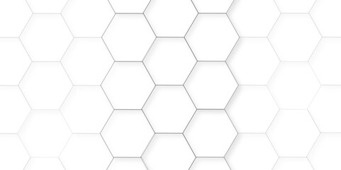 Abstract white background with hexagon and hexagonal background. Luxury white pattern with hexagons. abstract 3d hexagonal background with shadow. 3D futuristic abstract honeycomb mosaic background.