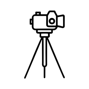 recommend clip art: Camera minimalist style, black line art, photography concept