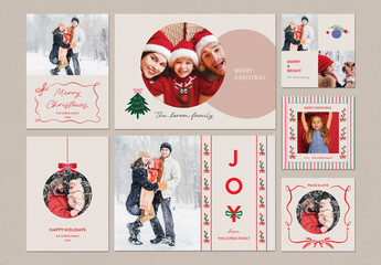 Minimalist Merry Christmas Photo Card Layout