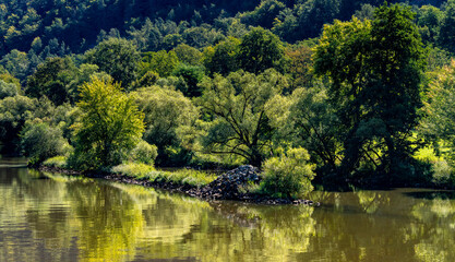 Landschaft am Main zwischen Miltenberg und Freudenstadt, Unterfranken, Bayern, Deutschland