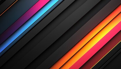 Obraz premium Abstract Diagonal Stripes with Vibrant Color Gradient