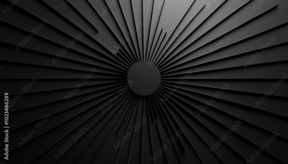 Poster abstract black geometric pattern with a circular void