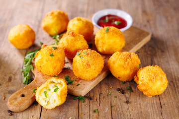 fried crispy potato or arancini balls