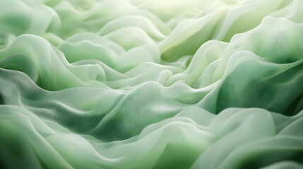 Obraz premium Abstract Green Fabric Background - Soft, Draped, Texture
