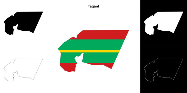 Tagant region outline map set