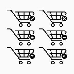 Shopping cart sign set. Vector illustrtion