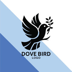 Fototapeta premium An illustration of a unique icon of a dove bird with the text 
