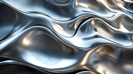 Abstract 3D Silver Wave Background