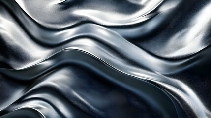 Naklejka premium Abstract 3D Silver and Black Wavy Texture Background