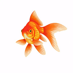 Fototapeta premium orange goldfish watercolor illustration on white background