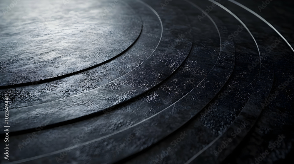 Poster abstract 3d background with circular pattern and metallic texture