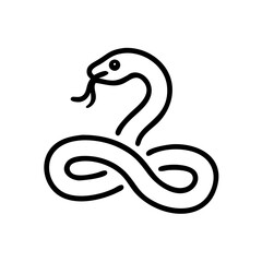 Obraz premium Snake minimalist style, black line art, nature, reptile