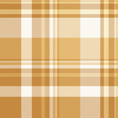 Front textile background check, household tartan plaid vector. Teenager fabric texture seamless pattern in orange and sea shell colors.