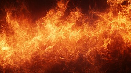 Fototapeta premium A fiery orange and yellow abstract background of flames and smoke, perfect for graphic design and backgrounds.