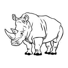 Obraz premium Rhinoceros Vector art design