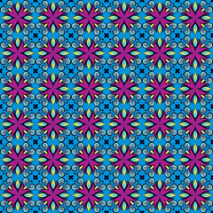 Mexican tile pattern vector seamless with flower vintage ornaments. Portuguese azulejos, mexico talavera, italian sicily or spanish majolica motifs