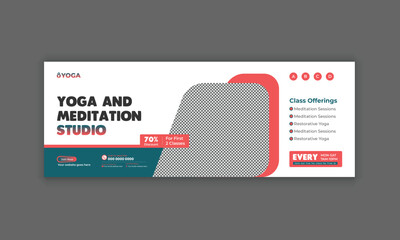 Yoga meditation class Social Media Cover and Banner Template Design