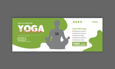 Yoga meditation class Social Media Cover and Banner Template Design