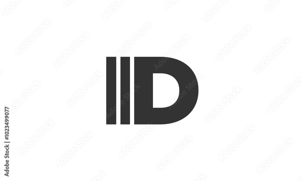 Fototapete IID logo design template with strong and modern bold text. Initial based vector logotype featuring simple and minimal typography. Trendy company identity.