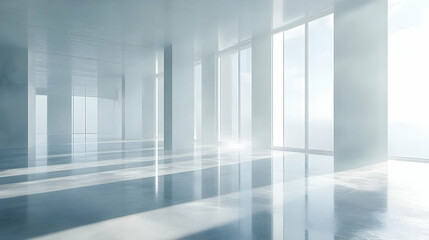 Fototapeta premium Minimalist White Interior Design - 3D Render