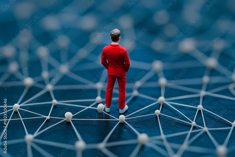 Poster network of interconnected nodes and lines symbolizing social media networks