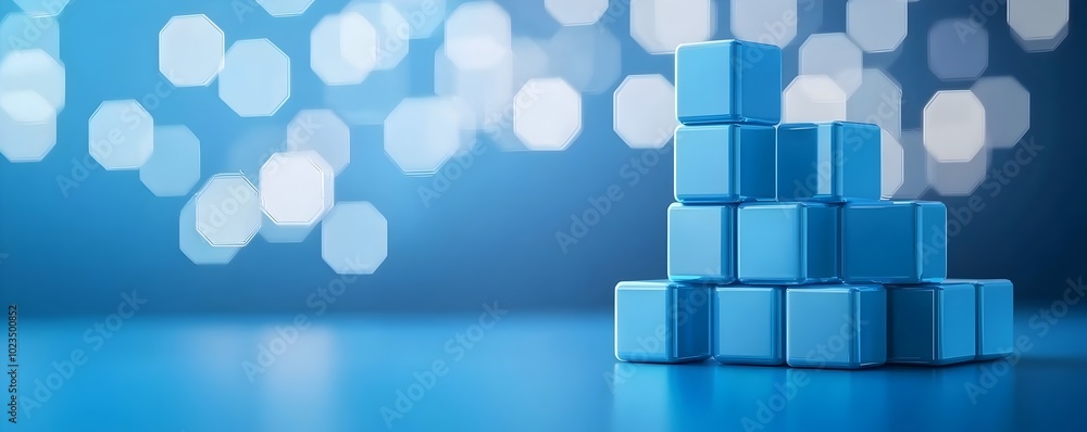 Aufkleber futuristic cube block design - abstract digital finance concept representing wealth and innovation i