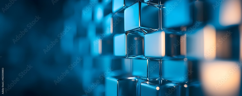 Poster sleek futuristic cube block with abstract design - digital finance wealth concept for modern financi