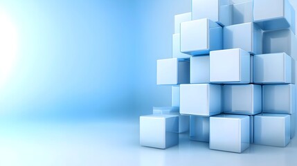 Obraz premium Futuristic Abstract Cube Block Design - Digital Economy Wealth Sleek Finance Concept for Modern Financial Visuals