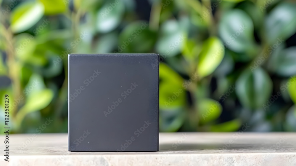 Aufkleber elegant graphite cube block - sleek industrial design symbolizing high-end finance and precision wea