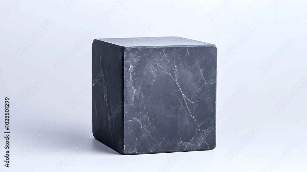Aufkleber elegant graphite cube block with industrial design - symbol of precision and wealth in high-end fina