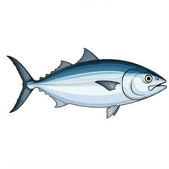 Fototapeta premium blue and white cartoon tuna fish illustration