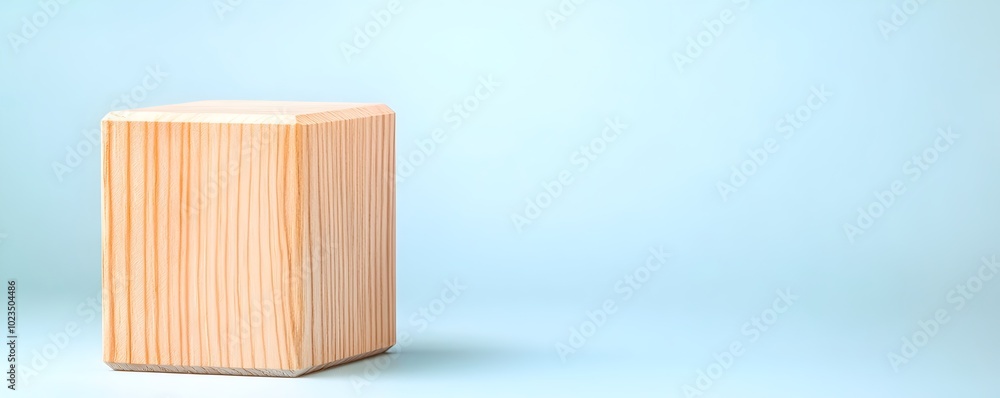 Poster polished minimalist wood block for financial concepts - elegant sharp edged presentation for busines